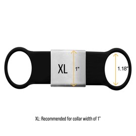 Smart Slide-On QR Code Pet Tag – Silent Dog & Cat ID Tag with Laser Engraving – Stainless Steel & Silicone – No App Needed – Custom Pet Profile – Fits Most Collars (Black, Extra Large)