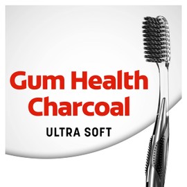 Colgate Gum Health Charcoal Adult Manual Toothbrush, Ultra Soft, 4 Count (Pack of 1)