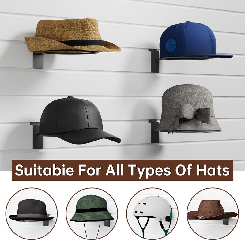 SINCHEEWAY Slatwall Hat Holder, Metal Wire Hat Display Rack for