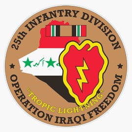 HOF Trading 25Th Infantry Division Iraq War Veteran Vinyl Sticker Waterproof Decal Laptop Wall Window Bumper Sticker 5"