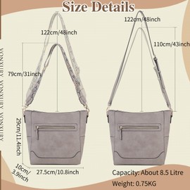 VX VONXURY Crossbody Bag for Women, Trendy Vegan Leather Shoulder Bag, Designer Bucket Bag with 2PCS Adjustable Straps Brown