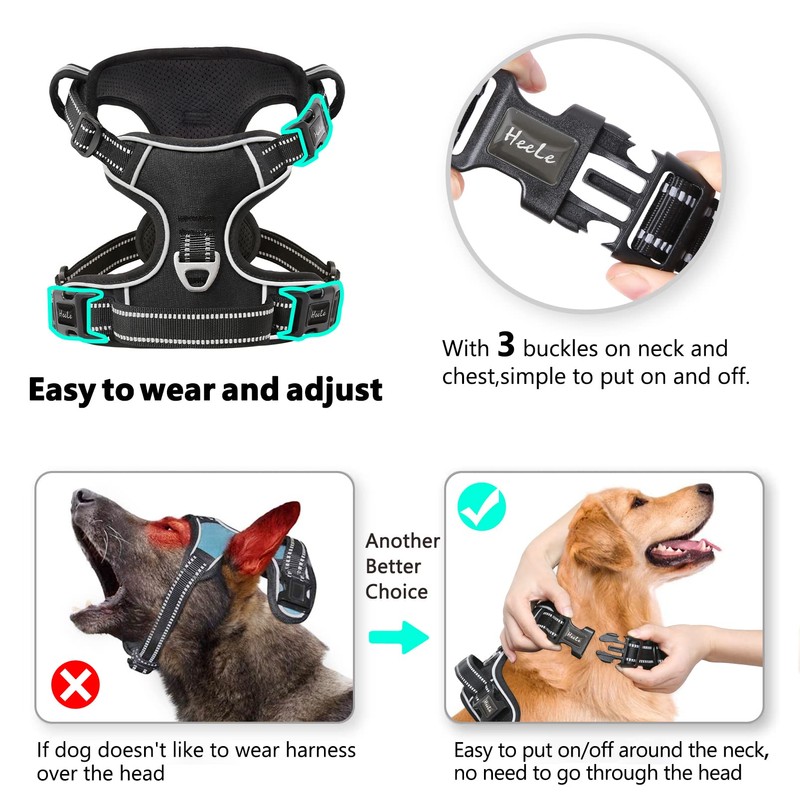 HEELE Dog Harness, No Pull Dog Harness Ex-Large, Release on