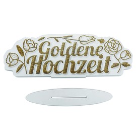 Table Decoration Table Decoration Golden 50th Wedding Table Stand Recyclable Stable 3 mm Thick 3D Effect (2 Variants) (Golden Wedding 1 Piece)