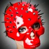 ILOVEMASKS Steampunk Spikes Skull Venetian Masquerade Half Face Mask -