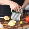 Crinkle Cutter，Stainless Steel Wave Cutter Vegetable Chip Cutter Crinkle Fry
