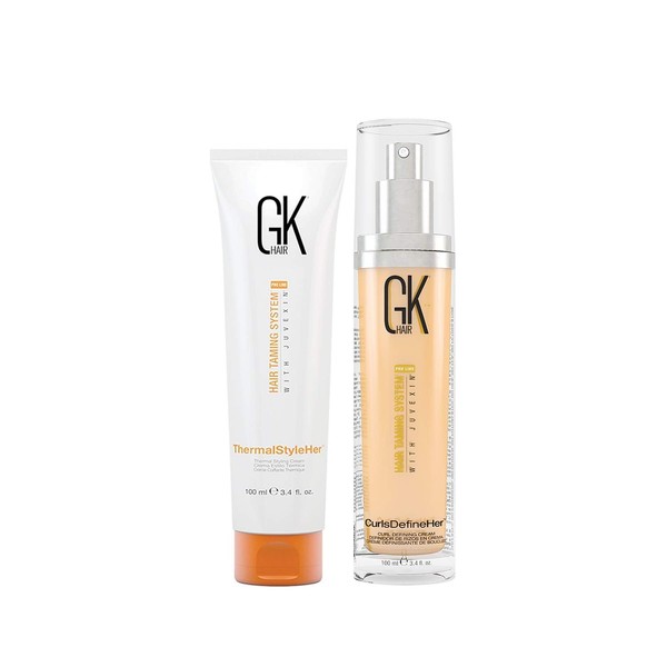 GK HAIR Global Keratin ThermalStyleHer (100ml/3.4oz) and CurlsDefineHer (100 ml/