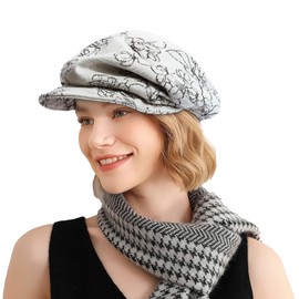 Womens Newsboy Hats Floral Cabbie Hat with Elatic Band Paperboy Painter Bakerboy Cap