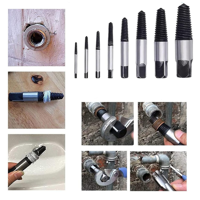 KEWAYO Professional Screw Extractor Set [8 Pieces Made of HSS