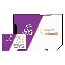 Team MicroSDXC Card, 256 GB, High Speed Transfer, UHS-1, U3, V30, A1 Compatible, Switch Operation Verified, 10 Year Limited Warranty in Japan, SD Converter Adapter Included
