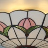 Xinyeal Tiffany Style Ceiling Light 16 Inch Stained Glass Flush