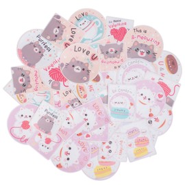 Navy Peony Cute Kitten Sticker Pack (36-Pack) - Waterproof, Durable, Perfect Fit | Square Vertical Stickers for Planners | Large Round Stickers for Laptops, Water Bottles