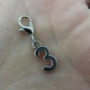 Pemby Studio Initial NUMBER 3 Three Charm Zipper Pull Keychain