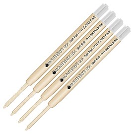 Lanier Combo Pack - 4 Pack - Monteverde® Soft Roll™ Extra Fine Ballpoint P11 Paste Ink Refill Compatible with Most Parker® Style Ballpoint Pens - Blueblack (Extra Fine Tip 0.5mm)