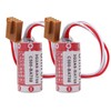 Zivases 2-Pack ER17/33 PLC Batterywith Brown JAE2.5mm-4P Plug for 3G2A9-BAT08