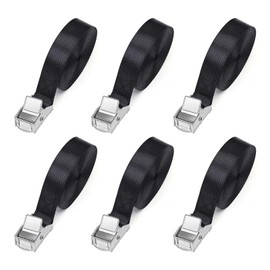Romon Lashing Straps 1 m, Pack of 6 Short Lashing Straps 25 mm Wide, Lashing Straps with Clamping Lock, Mounting Straps Maximum Load 250 kg, Lashing Strap for Bicycle, Motorcycle, Sack Truck, Truck