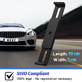 Number Plate Holder for Cars - Frameless Invisible - Weatherproof - Black, For UK 3mm Frames