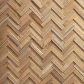 Wall!Supply 3D Wall Panels – Reclaimed Herringbone Asian Teak Wood – Home Decor Wallpaper Alternative for Living Room, Bedroom & Office – Easy DIY Installation – 16 Pack, Covers 11.63 Sq Ft