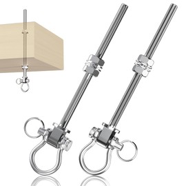 EFEALL Pack of 2 Swing Hooks Bearings, M10 x 180 mm Stainless Steel Swing Attachment for Hammock, Swing Frame, Hanging Chair, Screw Mounting on Wooden & Metal Beams, 680 kg Load Capacity