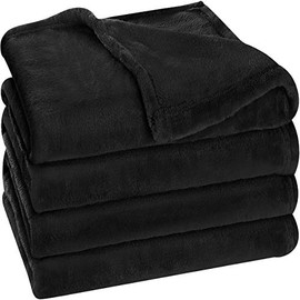 Utopia Bedding Fleece Blanket King Size Black 300GSM Luxury Fuzzy Soft Anti-Static Microfiber Bed Blanket