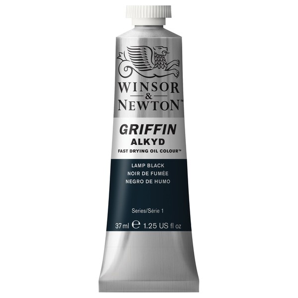 Winsor & Newton Griffin 37ml Alkyd Fast Drying Oil Colour Tube - Lamp Black