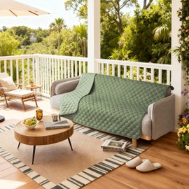 gogobunny 100% Double-Sided Waterproof Dog Bed Cover Pet Blanket Sofa Couch Furniture Protector for Puppy Large Dog Cat, Reversible (52x82 Inch (Pack of 1), Dark Green/Light Green)