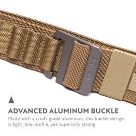 Arcade Belts Hardware Alu Utility Belt - Low-Profile Aluminum Buckle, Heavy Duty Work Belt, Stretch Webbing, Anti-Slip (Coyote, Large/X-Large)