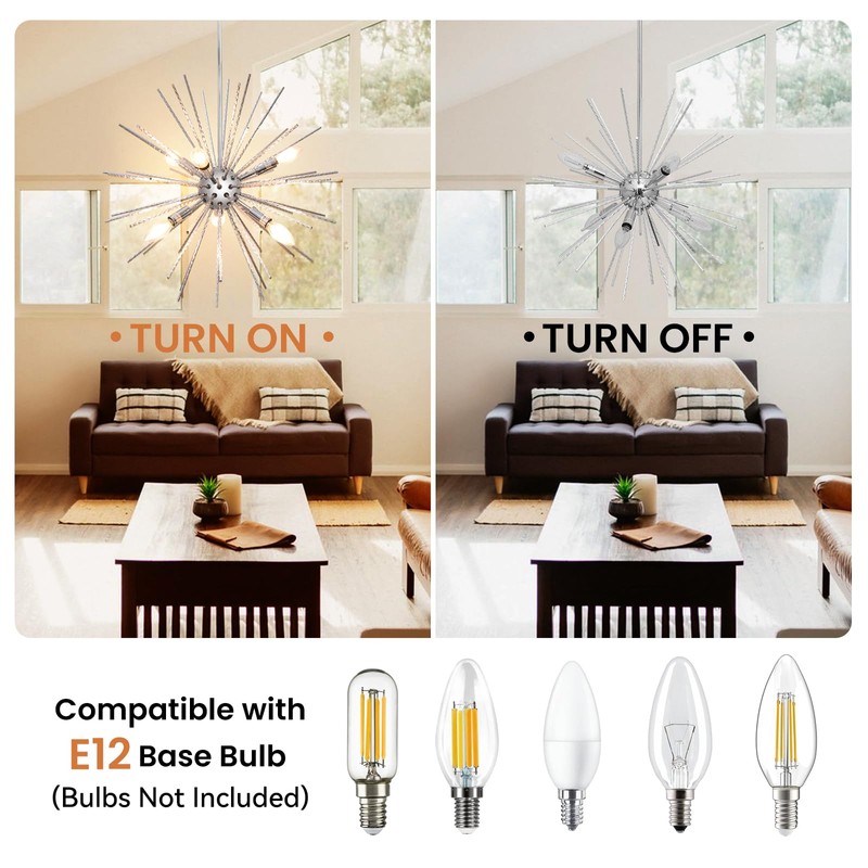 Sputnik Chandeliers - 42" Extra Large 6 Light Big Modern