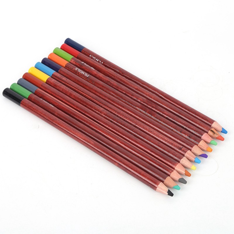12Pcs Pastel Pencils Wooden Rod Professional Sketching Painting Tool Art
