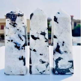 Large Flashy Moonstone Tower Crystal Point Crystal Rainbow Tower Obelisk Wand For Home Office Decorative