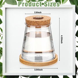 Baderke 12 Packs Plastic Desktop Vase with Hole Lid and Bamboo Stand Plant Propagation Stations Plant Growing in Water Hydroponic Home Office Table Decoration (Fresh Style)