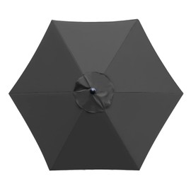 Sunnyglade 7.5Ft 6 Ribs Umbrella Canopy Replacement Patio Top Cover For Market Umbrella (Black)