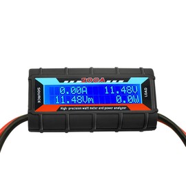 200A Watt Meter High Precision Power Analyzer Detector with Digital LCD Screen for Voltage (V) Power (W) urrent (A) Charge(Ah) and Energy (Wh) Measurement (200A)