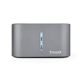 TOOQ TQDS-805G - Docking Station with Dual SATA Bay for 2.5" and 3.5" Drives, USB 3.0 / USB 3.1 Gen1, Compatible with USB 2.0, Offline Clone Function, Grey