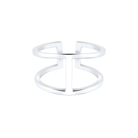Elli Women's Ring in Geo Minimal Trend Size Adjustable in 925 Sterling Silver, Facet cut, No Gemstone