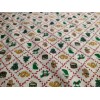 Unbranded Christmas Fabric Sm Diamond Squares w Trumpet Rocking Horse