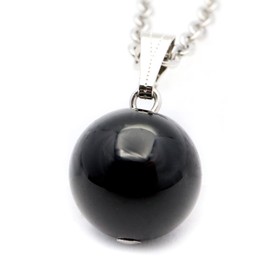 Gold Stone Morion Necklace, Black Crystal, Pendant, Unisex, Natural Stone, Power Stone, Amulet, Stone Word, Simple, Purification, Stylish, Gift Present (Part Color: Silver), Gemstone