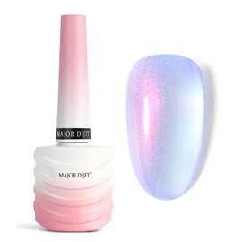 Major Dijit Gel Nail Polish - Jelly Glass UV Led Gel Polish Natural Girly Colors Pearl Blue Translucent Cruelty-Free Nail Lacquer, 15ml/0.5floz