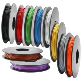 Xenterio LiYv Stranded Wire Assortment, 0.14 mm², Tin-Plated Copper, Highly Flexible, 900 V, 10 x 25 m Spools (Red, Black, Green, Blue, Yellow, White, Purple, Brown, Grey, Orange)
