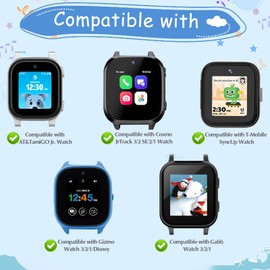 Polyjoy Replacement Band Compatible with AT&T amiGo Jr Watch/Cosmo JrTrack 4/JrTrack 3/JrTrack 2 SE/JrTrack 2/JrTrack Watch, Hook & Loop Soft Nylon Bands Accessories for Boy Girl