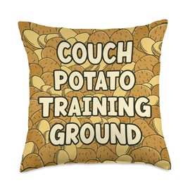 Couch Potato Training Ground Homebody Couch Potatoes Throw Pillow