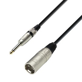 Adam Hall 3 Star Series 1m XLR Male to 6.3mm Jack Mono Microphone Cable