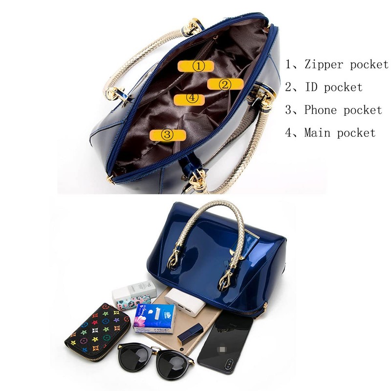XingChen Bolsos de Mano Mujer Charol Moda Bolsos Bandolera Bolsos