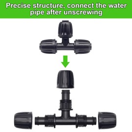 Hydrogarden Pack of 10 T-piece 1/2 inch anti-drop quality fitting lock nut connectors 16 mm (various) (16 mm x 16 mm x 16 mm)