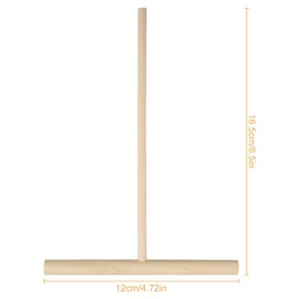 Rumyve 2 Pcs Pancake Spreaders - T-Shaped Natural Wood Crepe Pan Kitchen Tools 4.7x6.3 inches