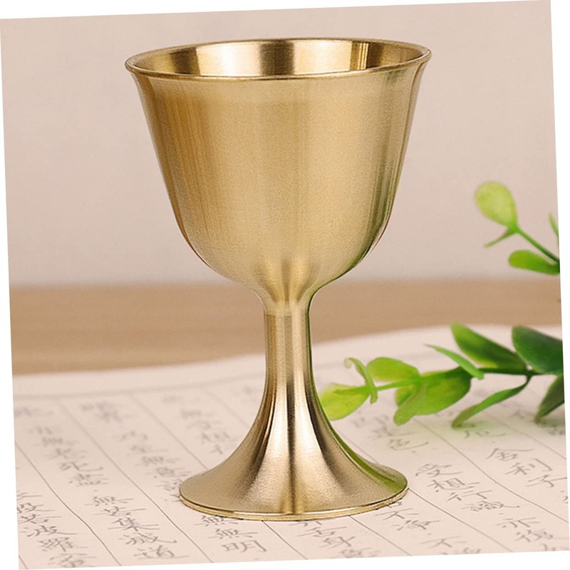 LABRIMP 2sets Brass Temple Cup Royal Retro Design Elegant for