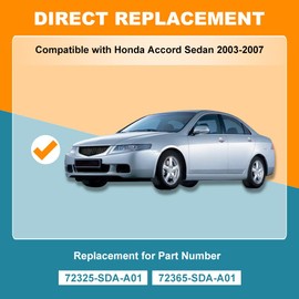 JDMON 2PCS Door Moulding Strip Weatherstrip Seals Compatible with Honda Accord Sedan 2003 2004 2005 2006 2007, Rubber Weather Stripping Replaces 72325-SDA-A01 72365-SDA-A01