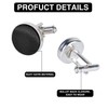 FELYSIK Black Cufflinks for Men, Round Silky Tuxedo Shirts Cufflinks