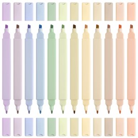 ZALAON Pastel Highlighters, 12 Pieces Cute Highlighters Pens Morandi Color Aesthetic Highlighters Chisel and Fine Tip Bible Highlighters No Bleed for Notes School Supplies