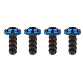 Wanyifa Titanium M8 10 15 20 25 30 60 70mm Torx Head Bolt Screw Pack of 4 (M8x20mm, Burnt Blue)