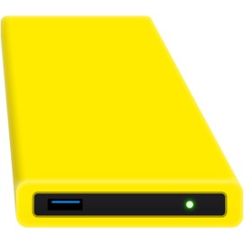Digittrade HipDisk HD-GL-00 externes Festplattengehäuse mit austauschbarer Silikon-Schutzhülle gelb 2,5 Zoll USB 3.0 für HDD und SSD stoßfest wasserabweisend